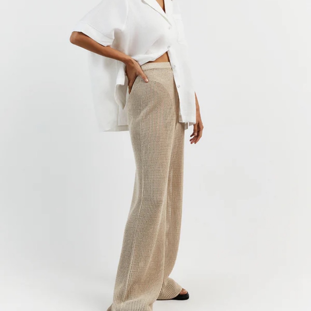 DISSH Cream Wide Leg Pants
